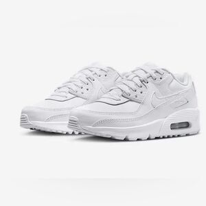 Nike Air Max 90 LTR Big Kids’ leather sneakers in white new